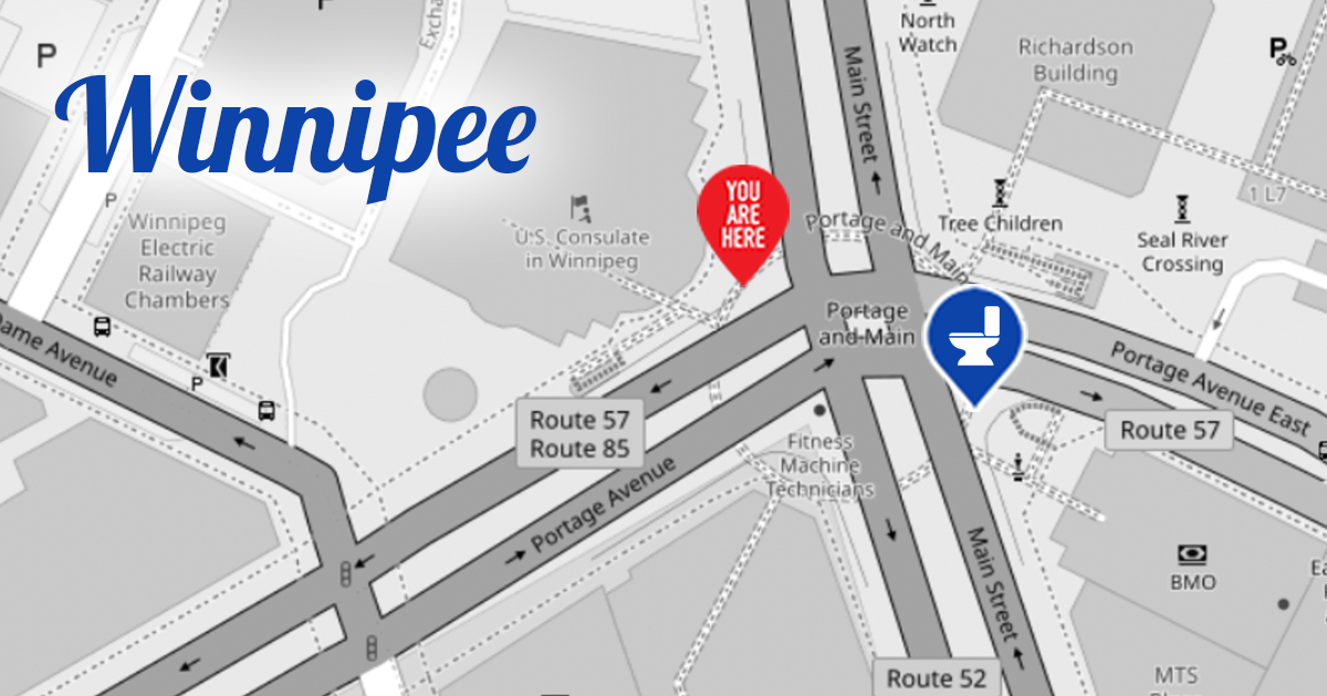 Public Washrooms and Water Fountains Winnipeg, Manitoba, Canada